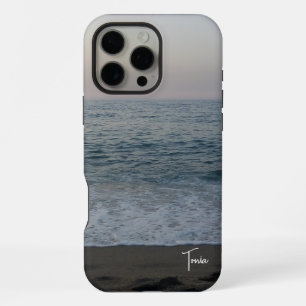 voor rustige strand met typografisch gepersonalise iPhone 16 pro max hoesje