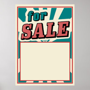 Voor SALE is het teken retro stijl van het vintage Poster