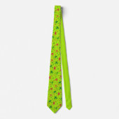 Voor Skiers Ski Tricks Pattern Lime Green Kerstmis Stropdas (Voorkant)