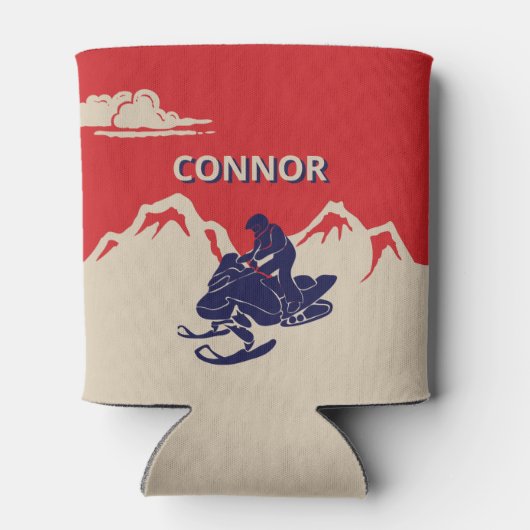 Voor Snowmobilers Snowmobile Graphic Personalized Blikjeskoeler (Achterkant)