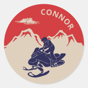 Voor Snowmobilers Snowmobile Graphic Personalized Ronde Sticker