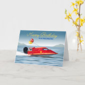 Voor Son 30th Verjaardag met High Performance Boat Kaart (Gele Bloem)