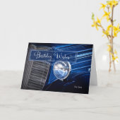 voor Son Classic Auto in Blue Birthday Kaart (Gele Bloem)