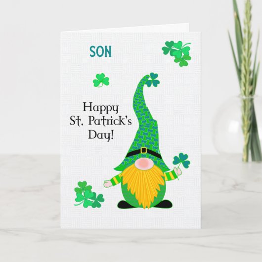 Voor Son St Patrick's Fun Leprechaun Kaart (Voorkant)