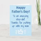 Voor Step-Dad Funny Happy Vaderdag Feestdagen Kaart (Voorkant)