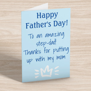 Voor Step-Dad Funny Happy Vaderdag Feestdagen Kaart