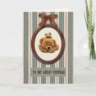 Voor Stepdad op Vaderdag Leuke Teddy Bears Kaart