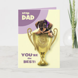 Voor Stepfather op Vaderdag. Cute Puppy Kaart