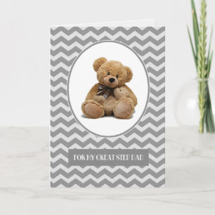 Voor Stepfather op Vaderdag. Cute Teddy Bears Kaart