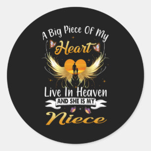 Voor tante oom geliefd gemist nichtje in de hemel ronde sticker