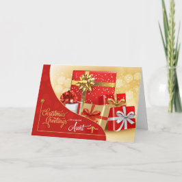voor tante Red en Gold kerstcadeaukaart Feestdagen Kaart