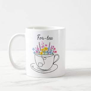 Voor-Thee 40e Verjaardag Whimsical Kleurrijke Bloe Koffiemok