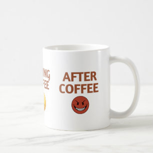 Voor Tijdens Na Koffie Stemming Vector Kunst Koffiemok
