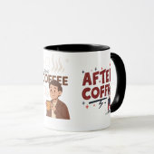 Voor Tijdens Na Koffie Stemming Vector Kunst Mok (Voorkant rechts)