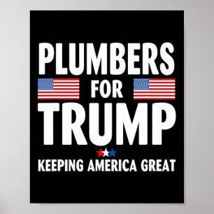 Voor Trump 2024 Keeping America Great US Flag Poster
