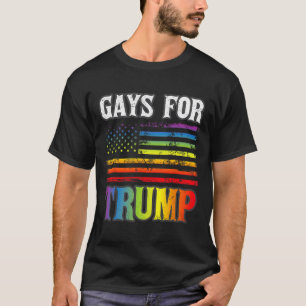 Voor Trump LHBT Pride Gay Rainbow Flag Stem Republ T-shirt
