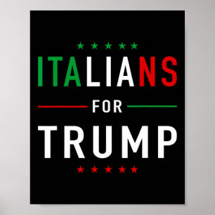 Voor Trump T-shirt Pro Trump Italiano Supporter Poster