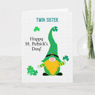Voor Twin Sister St Patrick's Fun Leprechaun Kaart