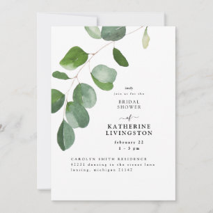 Voor u Eucalyptus Simple Bridal Shower Invitation Kaart