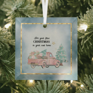 Voor uw eerste Kerstmis in uw nieuwe huis Glas Ornament
