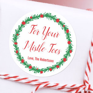 Voor uw Mistle Toes-labels, cadeautags, Kerstmis Ronde Sticker