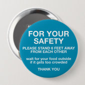 Voor uw veiligheid ronde button 4,0 cm (Voorkant /achterkant)