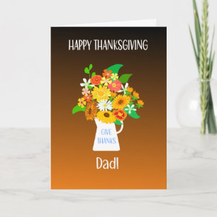 Voor Vader Thanksgiving Bloemenboeket Kaart