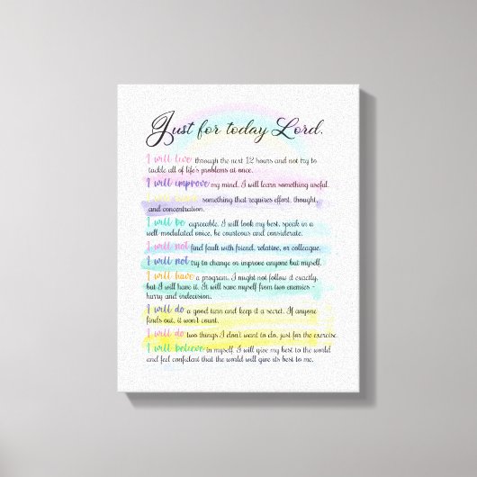 Voor vandaag, Heer Canvas Afdruk (Voorkant)
