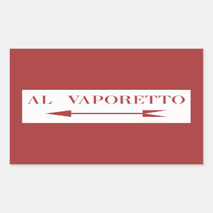 Voor Vaporetto, Venice Street Sign, Italië Rechthoekige Sticker
