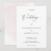 Voor Vellum Overlay Spring Blush Floral Wedding Kaart (Voorkant / Achterkant)