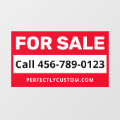 Voor verkoop telefoonnummer URL of aangepaste teks Raamsticker (Vel)