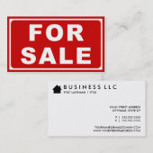 VOOR VERKOOP VISITEKAARTJE (Voorkant / Achterkant)