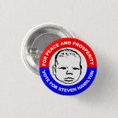 Voor vrede en welvaart ronde button 3,2 cm (Voorkant /achterkant)