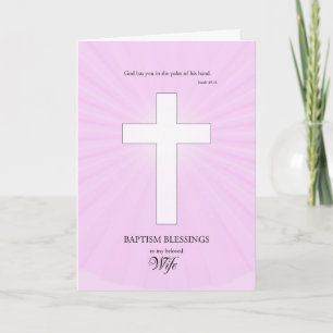 Voor vrouw Baptism, Ggloeiend Kruis Kaart