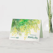 Voor Vrouw op Moederdag Custom Yellow Mimosa Kaart (Voorkant)