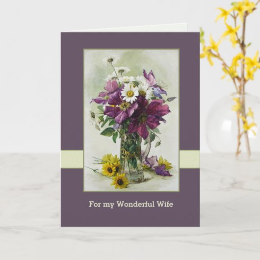 Voor vrouw op Moederdag. Vloerverf Kaart (Gele Bloem)