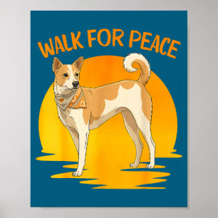 Voor Wandeling Vrede Aloka Hond Minimalistisch Poster