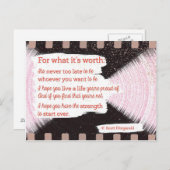 Voor wat het waard is briefkaart (Voorkant / Achterkant)