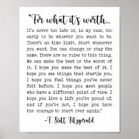 Voor wat het waard is F. Scott Fitzgerald Quote Po