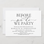 Voor we dat doen, zijn we partij, huwelijksrepetit kaart (Voorkant)