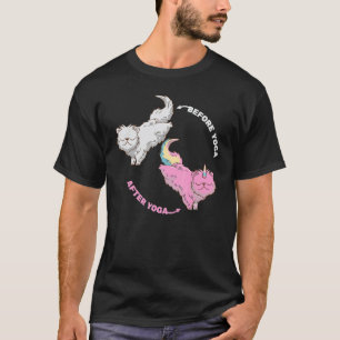 Voor Yoga Na Yoga Perzische Kat Joga Meditatie T-shirt
