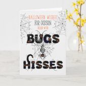 voor Young Godson Bugs en Hisses Halloween Kaart (Gele Bloem)