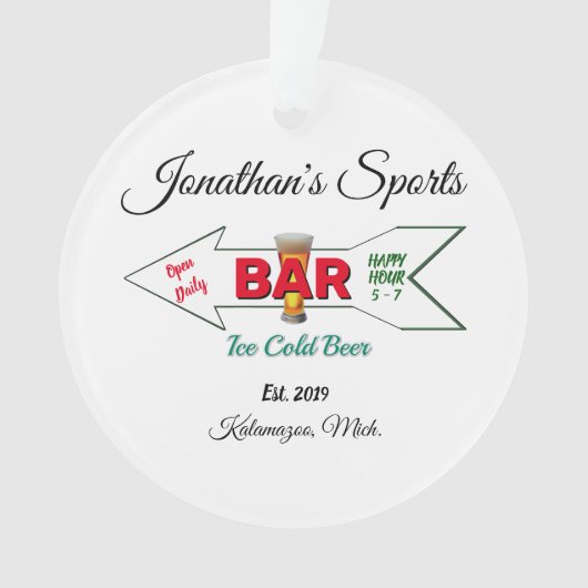 Voor zijn Man Cave Bar Tavern Pub Ornament (voorkant)