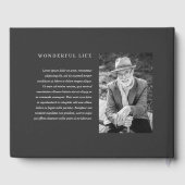 Voor zijn Memorial Elegant Moderne Simple Photos Gastenboek (Achterkant)