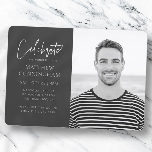 Voor zijn viering van het leven Moderne Eenvoudige Kaart