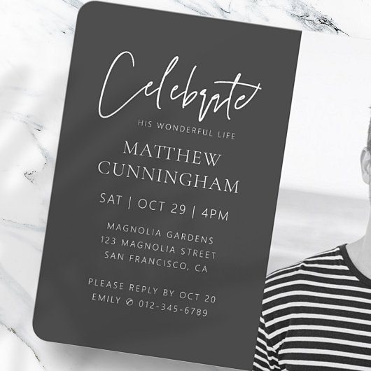 Voor zijn viering van het leven Moderne Eenvoudige Kaart