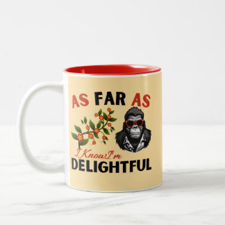 Voor zover ik weet ben ik een grappige aap tweekleurige koffiemok