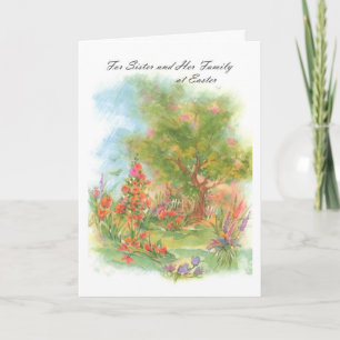 Voor Zuster en Haar Familie in Pasen Feestdagen Kaart