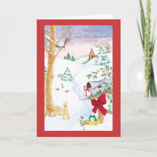 Voor zuster en haar man met liefde feestdagen kaart