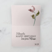 Voor Zuster Zentimental Poem  Roze Birthday Kaart (Binnen)